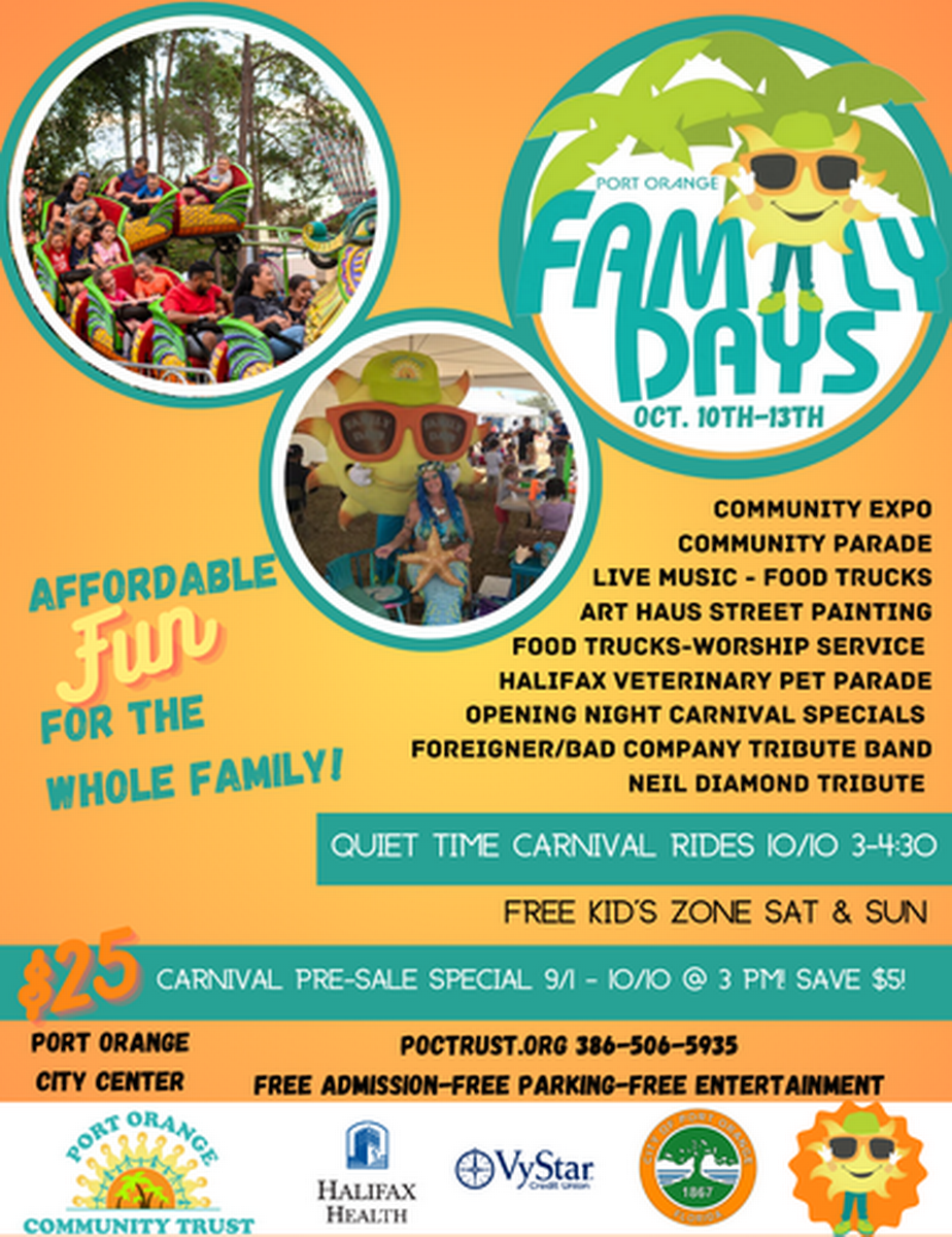 29th Annual Port Orange Family Days Oct 10, 2024 to Oct 13, 2024